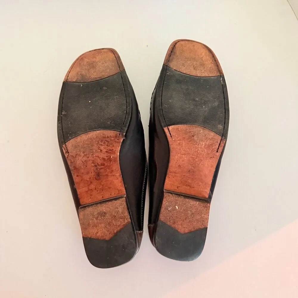 Cole Haan Black Leather Tassel Loafer Mules, Men's 9 Slip On